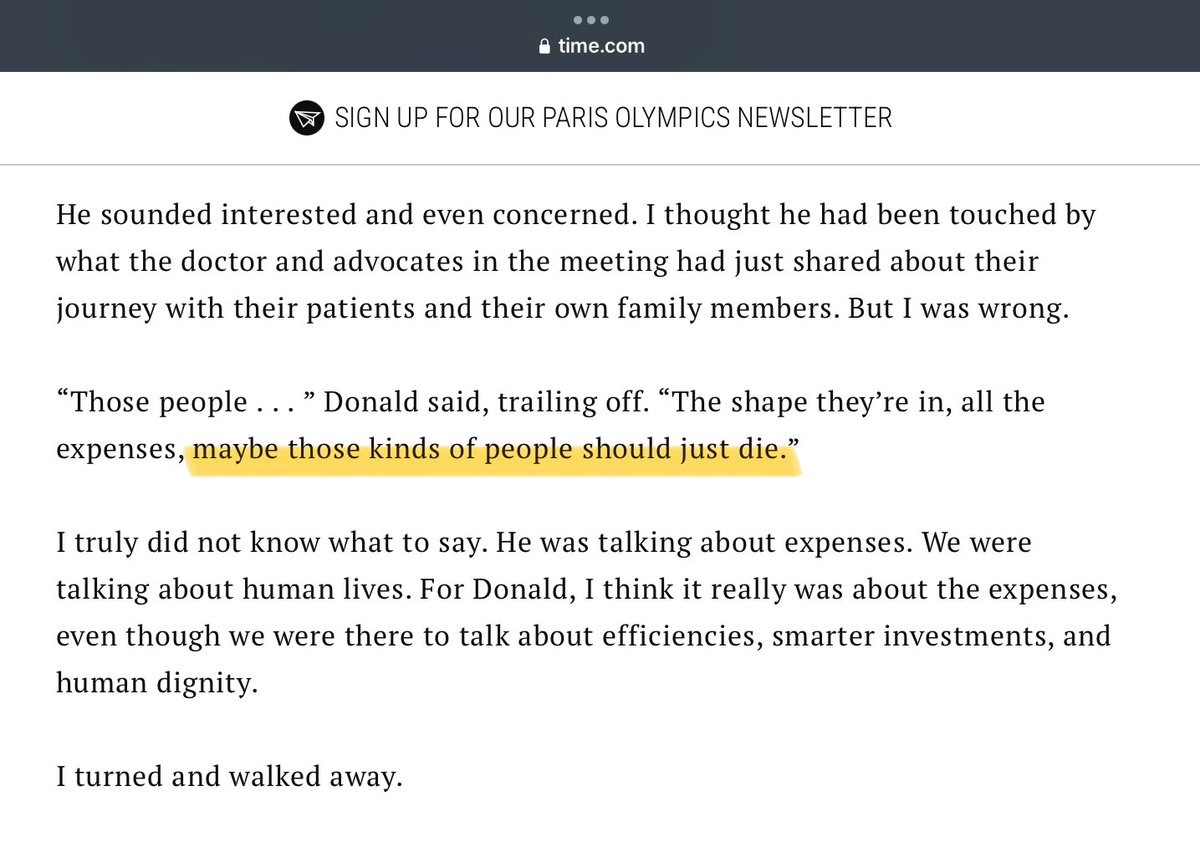 jimstewartson's tweet photo. Trump says disabled people “should just die.”
The Third Reich targeted disabled people for death too.

We’re at war with a cult of psychopaths who believe they have the right to play god with our lives, because they have no conscience, no shame &amp; no soul.
https://t.co/sLhmAj9rPW https://t.co/l20f2JQ31n