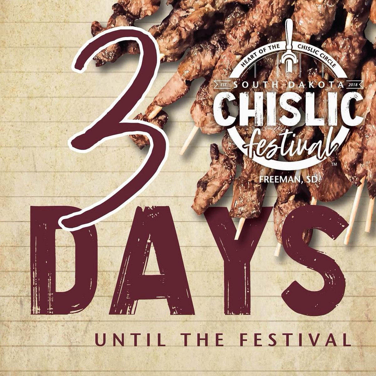 Do you have a carload ready to come with you to the festival?  THREE..DAYS…AWAY!!
#chislicfestival #chislic #freemansd #hifromsd