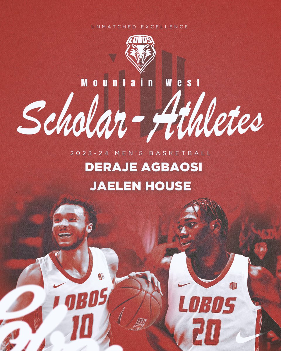 UNMLoboMBB's tweet photo. Congrats to Jaelen and Deraje for their hard work in the classroom! #GoLobos https://t.co/ypg3LpRnrp