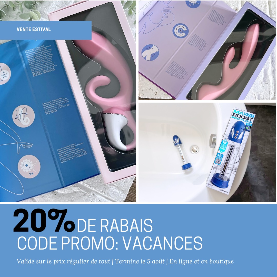 Sensationsplus's tweet photo. On célèbre les #vacances avec un solde sur tous les produits #érotique à prix courant en ligne et en boutique.

Le code promo VACANCES vous permet d'économiser 20 % de rabais sur vos achats à prix courant du 19 juillet au 5 août 2024. https://t.co/WiF1pWn4tb

#SexShop #SexToy https://t.co/Hn5brZ4ivt