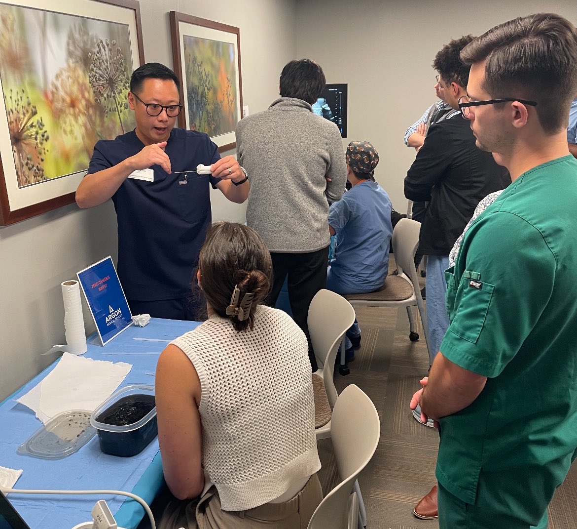 JoeW003's tweet image. Thank you Dr. @shamitsdesai and Franciscan Health Olympia Fields Radiology for partnering with @ArgonMedical ARMS hands on education. We enjoyed learning about ultrasound basics, biopsy, and vascular access today. It was a pleasure meeting and sharing ideas with you! #MedEd