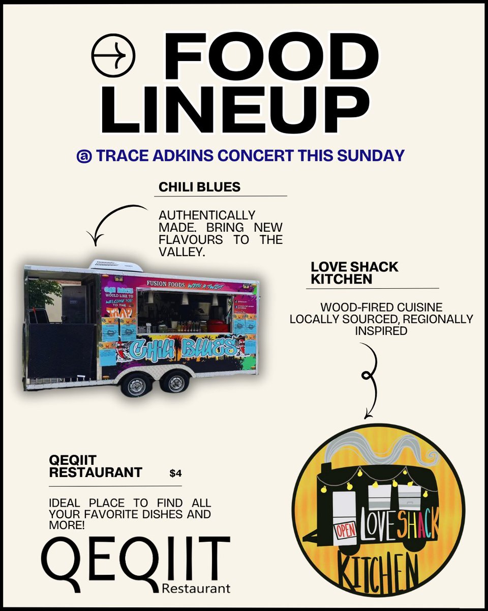 Mark your calendars! These amazing Food trucks will be parked and ready to serve during concert night for Trace Adkins, Come hungry! 🚚🍔

#lewistonidaho #lcvalley #clearwaterrivercasino #traceadkinsconcert

17s