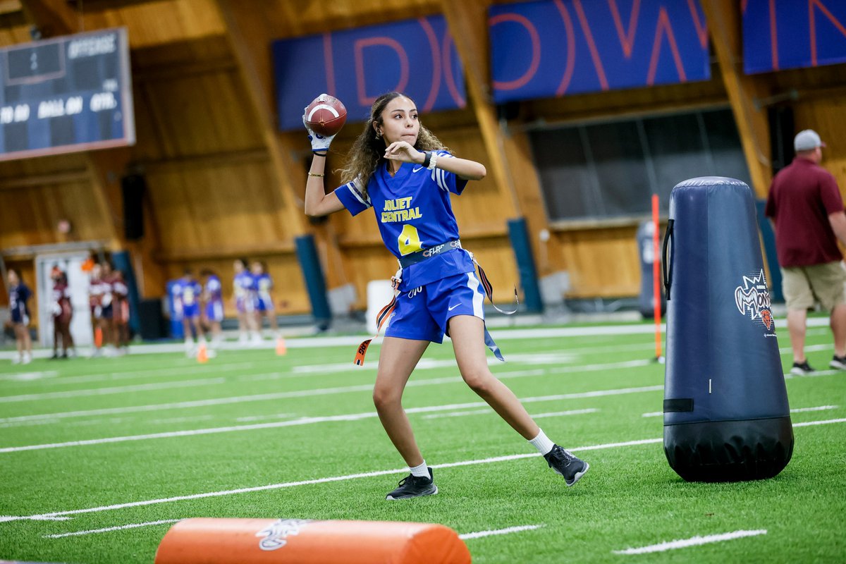 JolietCentralAD's tweet photo. Yesterday, our Girls Flag Football Program had an incredible opportunity to visit Halas Hall and participate in a clinic with the Chicago Bears! 🐻️ Our girls, who will be entering their first season as an IHSA team this fall, had an amazing experience. The girls watched Bears' training camp, met with Chicago Bears Head Coach Matt Eberflus, and took part in an flag football clinic.

A special thank you to Coach Eberflus for generously donating jerseys for our team! Coach McLaurin and the girls are beyond excited to kick off this fall season! Check out the official story from the Chicago Bears(https://t.co/b8My6kJpLQ)

@BearsOutreach @JTHS_204