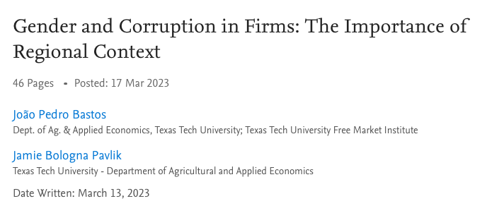 João Pedro Bastos 🧉 (@jpmvbastos) on Twitter photo New paper with <a href="/JamiePavlik/">Jamie Bologna Pavlik</a> forthcoming in the Review of Development Economics!
Full paper: papers.ssrn.com/sol3/papers.cf… New paper with <a href="/JamiePavlik/">Jamie Bologna Pavlik</a> forthcoming in the Review of Development Economics!
Full paper: papers.ssrn.com/sol3/papers.cf…