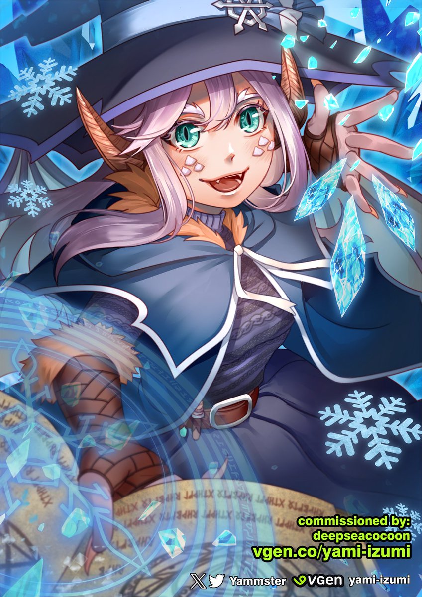 Yammster's tweet photo. Thank you @deepseacocoon for the order! Her design is super cute! Gave me a smile when I was working on her art 🩷  #VGenOpen #VGenComm #VGen https://t.co/f9SgKrMsw2