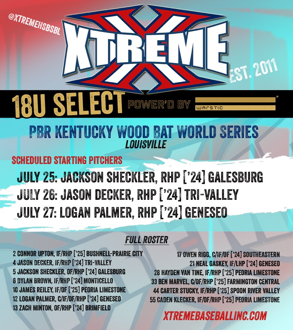 Xtreme Baseball (High School - 14U thru 18U) (@xtremehsbsbl) on Twitter photo Xtreme 18u Select #WinEveryInning
<a href="/hayden_vantine/">Hayden Vantine</a>, <a href="/ShecklerJackson/">Jackson Sheckler</a>, <a href="/leftygaskey21/">Neal Gaskey</a>, <a href="/Palmer124482/">Logan Palmer</a>, <a href="/Jason_Decker4/">Jason Decker</a>, <a href="/caden_klecker/">Caden Klecker</a>, <a href="/connorupton_2/">connor upton</a>, <a href="/James_Reiley10/">James Reiley</a>, @ZacharyMinton13, <a href="/rigg_owen17/">Owen Rigg</a>, <a href="/DylanBrown_2024/">Dylan Brown</a>, <a href="/BMarv33/">Ben</a>, <a href="/CstuckyStucky/">Carter Stucky</a>, <a href="/PrepbaseballKY/">Prep Baseball Kentucky</a> , @PBR_Uncommitted , Xtreme 18u Select #WinEveryInning
<a href="/hayden_vantine/">Hayden Vantine</a>, <a href="/ShecklerJackson/">Jackson Sheckler</a>, <a href="/leftygaskey21/">Neal Gaskey</a>, <a href="/Palmer124482/">Logan Palmer</a>, <a href="/Jason_Decker4/">Jason Decker</a>, <a href="/caden_klecker/">Caden Klecker</a>, <a href="/connorupton_2/">connor upton</a>, <a href="/James_Reiley10/">James Reiley</a>, @ZacharyMinton13, <a href="/rigg_owen17/">Owen Rigg</a>, <a href="/DylanBrown_2024/">Dylan Brown</a>, <a href="/BMarv33/">Ben</a>, <a href="/CstuckyStucky/">Carter Stucky</a>, <a href="/PrepbaseballKY/">Prep Baseball Kentucky</a> , @PBR_Uncommitted ,