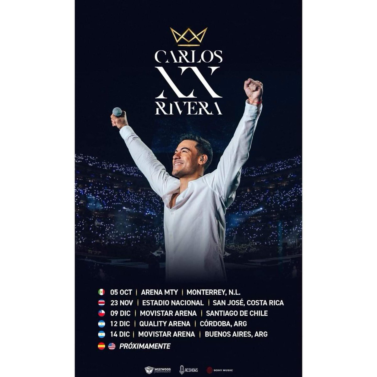 SoloTusedeJrz's tweet image. #Riverista 💙☀️ recuerda las fechas confirmadas y con entradas a la venta. 🎫 No pierdas la oportunidad de disfrutar un mágico momento con nuestro capitán @_CarlosRivera 🫡✈️💙 
#CarlosRiveraXX @ClubSoloTu @WestWoodEntt @mikenoriega @sonymusicmexico @jjuarezww