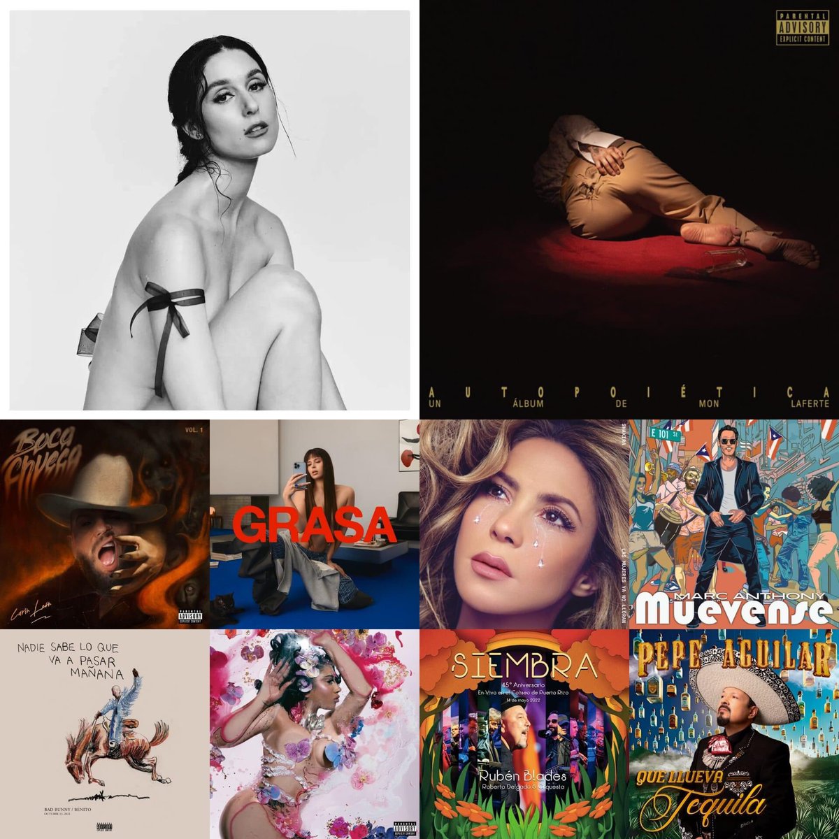 moisesterrero7's tweet photo. Variety predice los nominados a 'Álbum Del Año' en los Latin GRAMMYs: 

“Adentro,” Francisca V 
“Autopoiética,” Mon L
“Boca Chueca, Vol. 1,” Carin L 
“Grasa,” Nathy P
“LMYNLL,” Shak 
“Muévense,” Marc A 
“NSLQVPM” Bad B 
“Orquídeas,” Kali U
“Siembra”, Rubén Blades 
“QLLT” Pepe A https://t.co/G1Iefj7Mxm