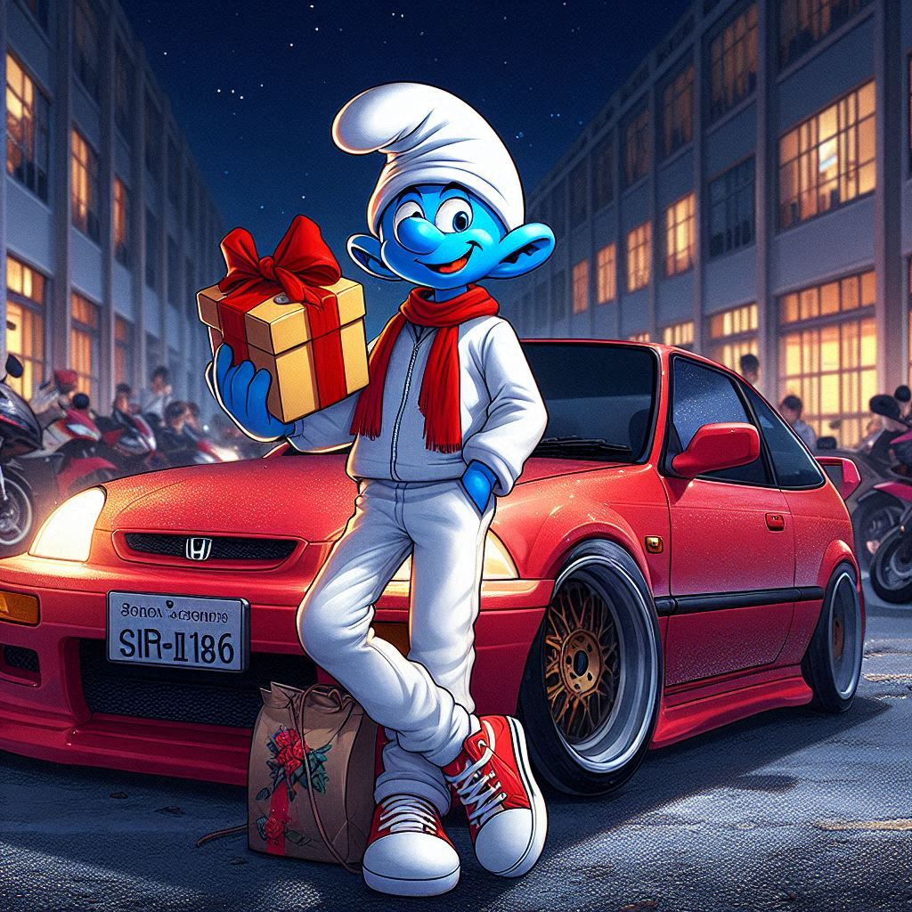 Mark79362694146's tweet photo. #smurfette #anahungary #sprock #smurfsvillage #anastaciamusic #smurfhappiness #schtroumpf #smurfs #papasmurf #art #artist #artwork #drawing #painting #Japan #japanese
Car Jockey Smurf Honda Civic SiR-II (EG6 https://t.co/NwaJ3x64wi