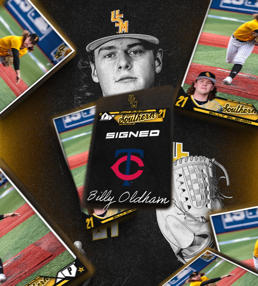 SouthernMissBSB's tweet photo. 𝗧𝗛𝗘 𝗞𝗜𝗗'𝗦 𝗔 𝗧𝗪𝗜𝗡

Senior right-hander Billy Oldham inked a free-agent deal with the Minnesota @Twins today. Congratulations, Billy!

🗞: https://t.co/YOGUzo3qC5

#Burg2Bigs | #EverythingMatters | #SMTTT https://t.co/J7t6DYp4Lp