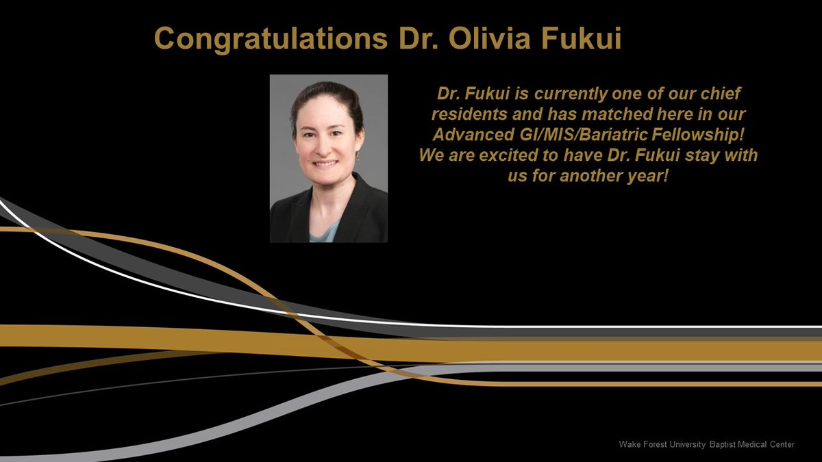 WakeSurgEd's tweet photo. Congratulations @_DrOlive  on your MIS Fellowship Match! @WakeMis @ASMBS @SAGES_Updates https://t.co/aZQPqIBSnb