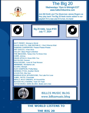 billcs's tweet photo. While there's no blog post till tomorrow, #TheBig20 comes your way at 10pm EST on https://t.co/slTjmlYfdP with two hours of the freshest new tunes!! https://t.co/W6N2Wl4rlE