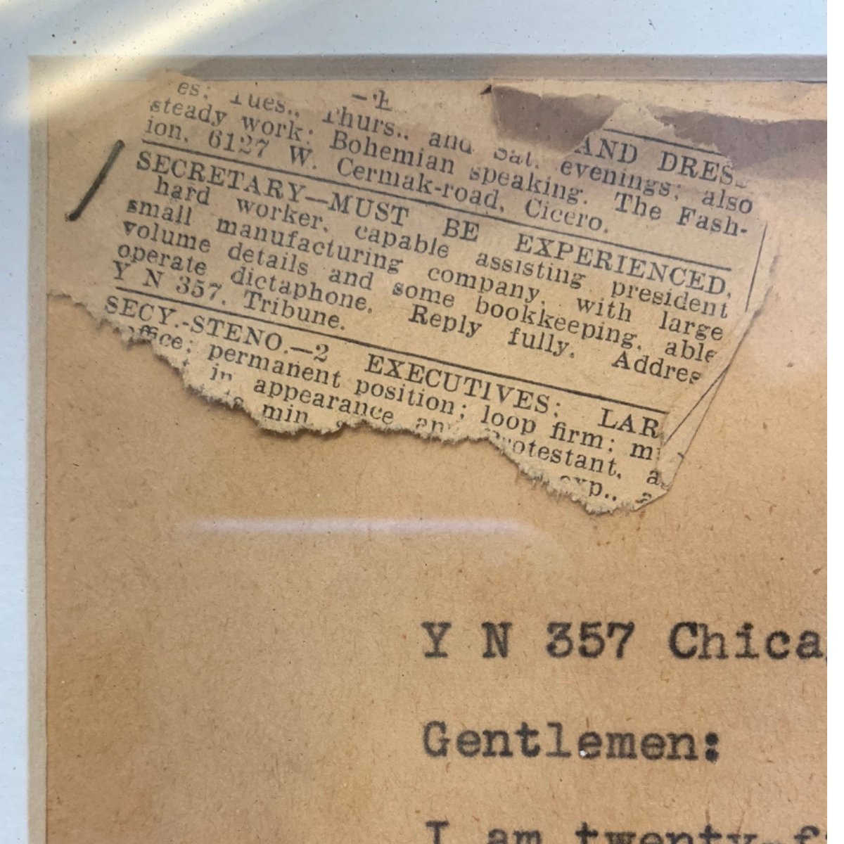 Over the years, I have been collecting vintage cover letters, resumes, and job ads. It's a passion of mine. I particularly love how far the world has come with values, but fuels me even further to see how much nothing has changed with the process. As of today, this cover letter