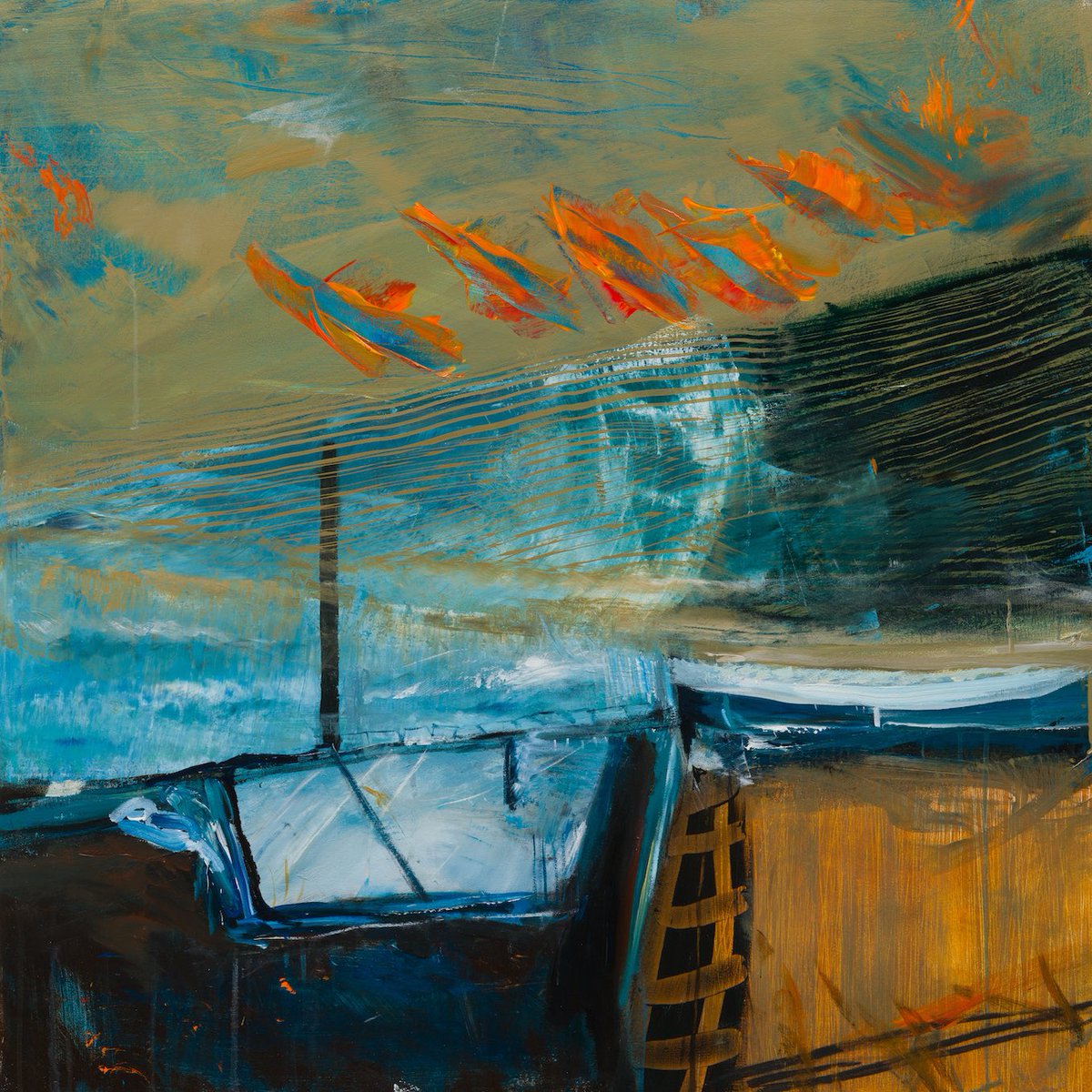 ‘The waves that have kept me from reaching you’, 102 x 102cm. One of 60 new works for my forthcoming FRONTIERS solo exhibition at Cornwall Contemporary @sarah_cornwall in #Penzance 🔜 12 September-12 October. 👀 #abstractart #contemporaryart #cornwall #abstractlandscape