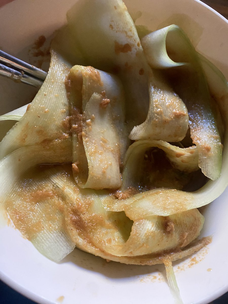 Cucumber noodles with peanut sauce bc I’m too fat to be eating real noodles