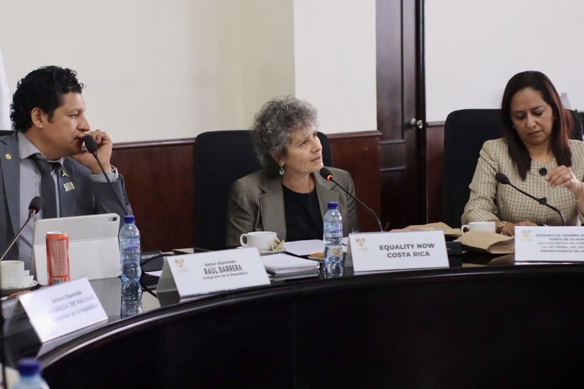 In the Congress of #Guatemala, reforms affecting children and adolescents are being discussed. Yesterday, Equality Now's legal advisor, <a href="/AnaElenaObando/">Ana Elena Obando</a>, spoke about the need to adopt a #consent-based definition of #SexualViolence in the law and the exemption of responsibility in