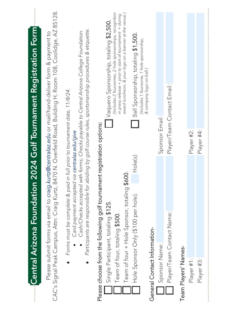 Looking to support your @cacxctf Student-Athletes? Register for the upcoming Golf Tournament in November! We hope you “Take the Drive” and can’t wait to see you there! ⛳️🟢🟡

#centralarizonaathletics #centralarizonacollege