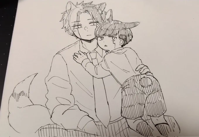 ラクガキした狐兎なレイマシュちゃん☔🍄