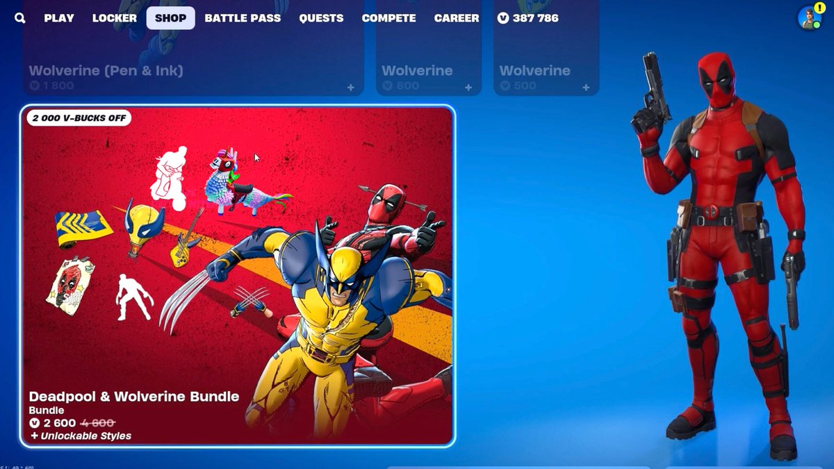 🚨GIVEAWAY🚨

I’m sending 5 people who like this tweet and retweet and reply with epic usernames the Deadpool &amp; Wolverine Bundle or a V-Bucks code in DM’s if it drops tonight! 

I’m live choosing winners and showing the new Fortnite item shop, join: youtube.com/live/a4m7dTTTN…