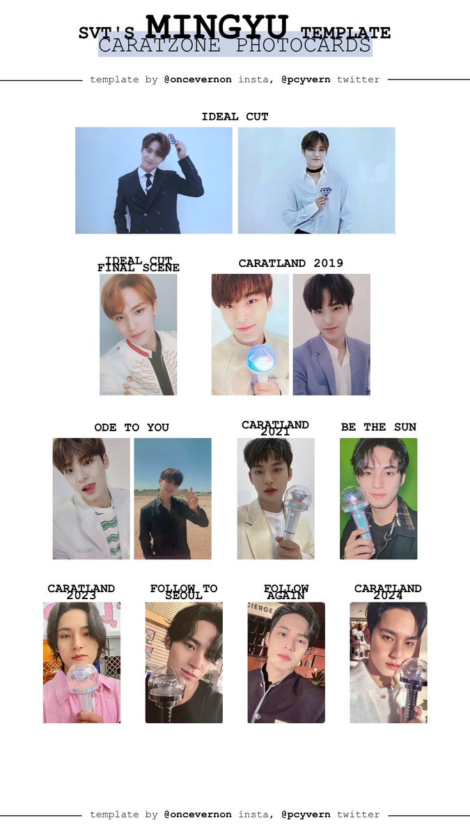 seventeen caratzone photocard templates updated with the caratland