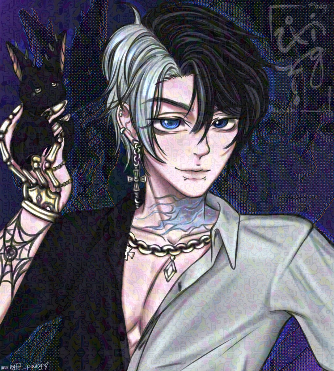 _pixilog's tweet image. Revenge to PeculiarDork for their OC Seishin..

#artfight2024seafoam #artfightattack #drawing #illustration #ibisPaintX