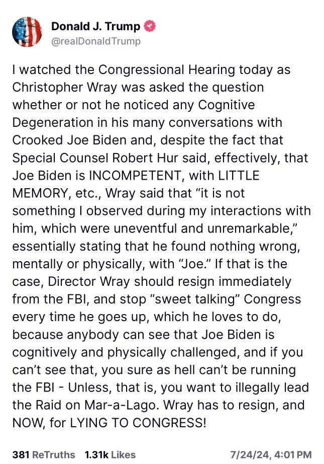 SenAdamSchiff's tweet image. I hope you were watching when Director Wray testified that someone with 34 felonies couldn’t get a job with the FBI. 

One thing should be obvious:

If you can’t get through the vetting process to work for the FBI, you certainly shouldn’t be picking the next Director of the FBI.