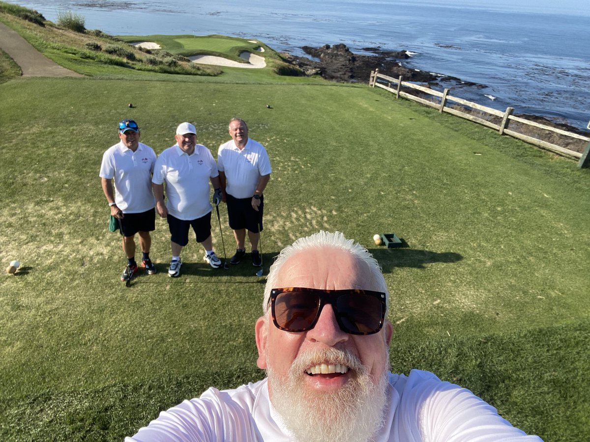 Smudge1310's tweet photo. @WestLancsGC @GavinAbsonGolf 
Members George Seddon, Joe Bridge, Martin Smith and friend Liam Watson at Pebble Beach. An absolutely sensational experience and the best course we‘ve ever had the pleasure to play 😊 https://t.co/6xjWmc2Dvk