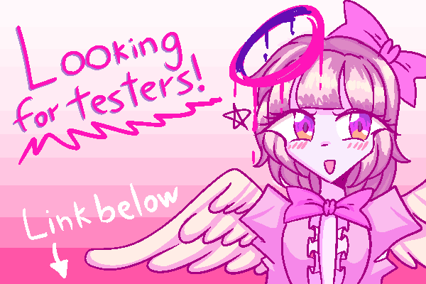hdtenshi_game's tweet photo. // LOOKING FOR TESTERS //

Hi hi! As some of you may know, HYPERDEATH TENSHI is also an university project. As I'm in the testing phase of the process, it'd mean the world to me if you helped me with it! (´｡• ω •｡`)

Link below! 
#indiedev #gamedev https://t.co/HcsN2jAP9J