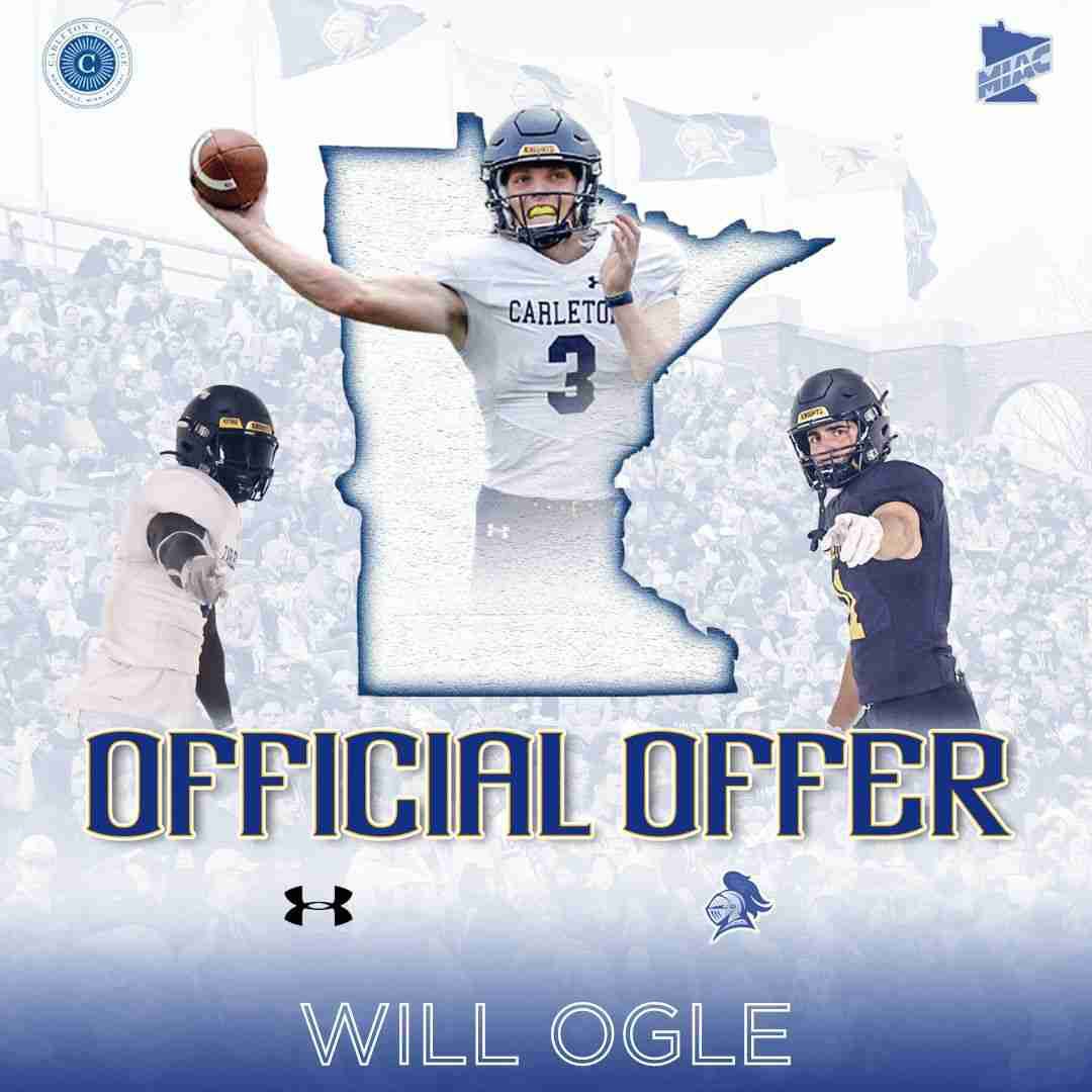 Will Ogle (@willogle1) on Twitter photo #AGTG after a great conversation with <a href="/CoachKent56/">Sam Kent</a> I am blessed to receive an offer to play for <a href="/CarletonFB/">Carleton Football</a>! <a href="/HPSCOTSFB/">HP Scots Football</a> <a href="/ScotsRecruiting/">Highland Park Scots Recruiting</a> <a href="/cory_coach/">Coach Cory</a> <a href="/UncleFraz/">Fraz 🐙</a> <a href="/Perroni247/">Brian Perroni</a> #AGTG after a great conversation with <a href="/CoachKent56/">Sam Kent</a> I am blessed to receive an offer to play for <a href="/CarletonFB/">Carleton Football</a>! <a href="/HPSCOTSFB/">HP Scots Football</a> <a href="/ScotsRecruiting/">Highland Park Scots Recruiting</a> <a href="/cory_coach/">Coach Cory</a> <a href="/UncleFraz/">Fraz 🐙</a> <a href="/Perroni247/">Brian Perroni</a>