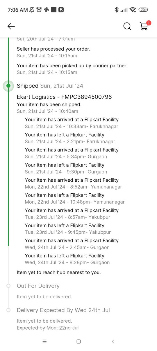 CSpoojaarora90's tweet photo. @flipkartsupport Delivery date was 22, today is 25.Still no updates of delivery.This is really https://t.co/W0tXt4N6i1's my 3rd order in one week which is misrouted &amp; not delivered.Why do you show false dates to mislead. @amazonIN is number 1. Delivered on same dates as shown. https://t.co/L2UYtB4vuC