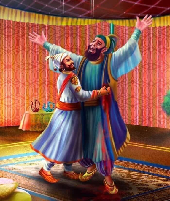 VertigoWarrior's tweet photo. 9. He defeated the invader Afzal Khan in a one-on-one battle. Khan was a veteran general of the Adil Shahi dynasty &amp; much larger than Chhatrapati Shivaji Maharaj in size https://t.co/IpTgdMi3Pm