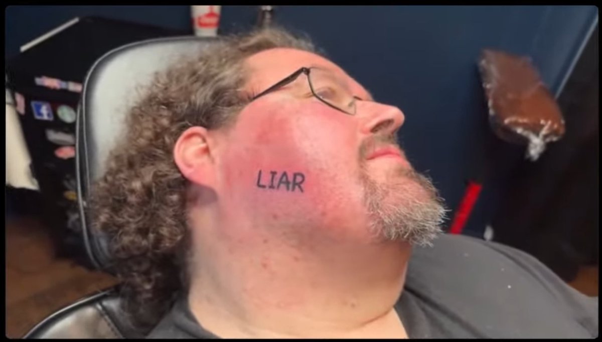 Boogie getting LIAR tattooed on his face in comic sans font is exactly what  I needed after the past 48 hours., image size:1200x683