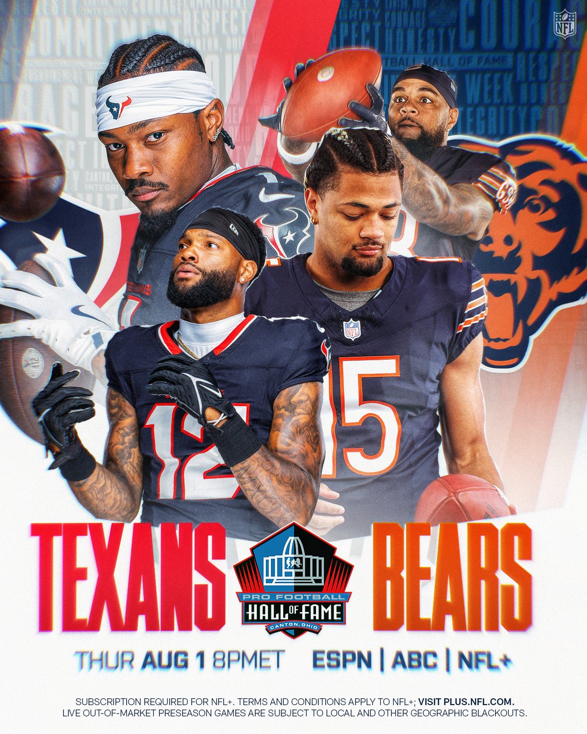 NFL on X NFL football returns in ONE WEEK ProFootballHOF Game Thursday Aug. 1 8pm ET on ESPN ABC Stream on NFLPlus https t P4o5ul1RrC X