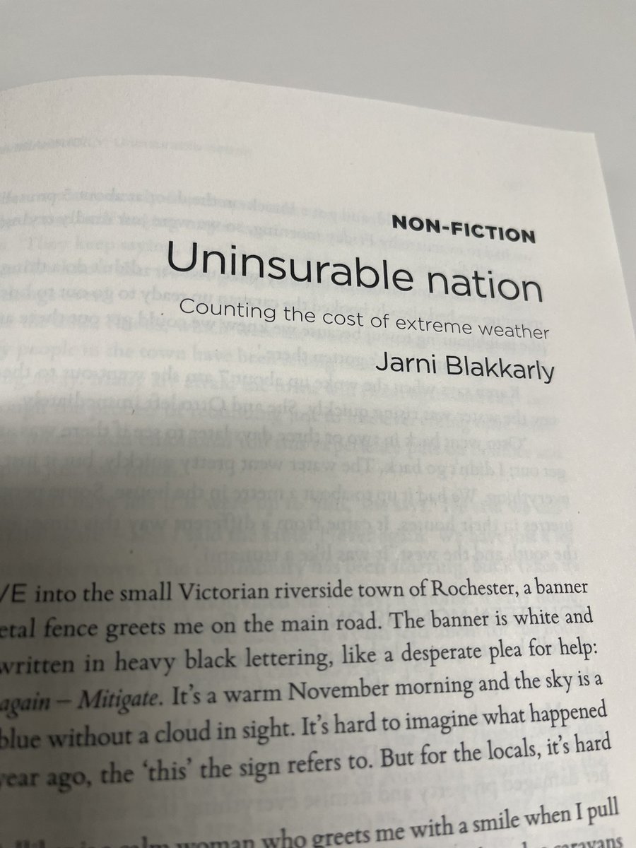 JarniBlakkarly's tweet photo. The latest edition of the @GriffithReview is out in a few weeks. It’s all about Status Anxiety and in it I have a piece of reportage about extreme weather and what happens to the dream of home ownership when areas become ‘uninsurable’ https://t.co/ttyaVFLKKN https://t.co/AschGm5GIN