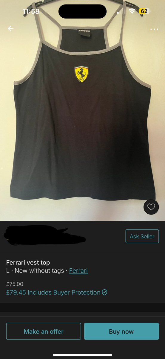 £75 ferrari top u cannot be serious
