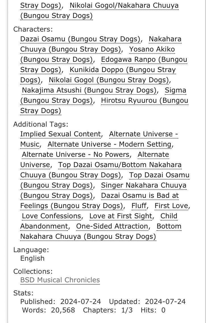 monkeybanana41's tweet photo. the bsd fic i wrote for the @bsdchronicles! had a lot of fun writing it 🥰💕

→the note to my soul [ch.1]
→ rating: t
→ 20k
→ skk / dachuu 
→ modern/music au
→president company dazai, singer chuuya
→ co-written with @LilyMYellow 

#BSDMusicalChronicles 

fic link below🔽 https://t.co/KaGL1gPHJB