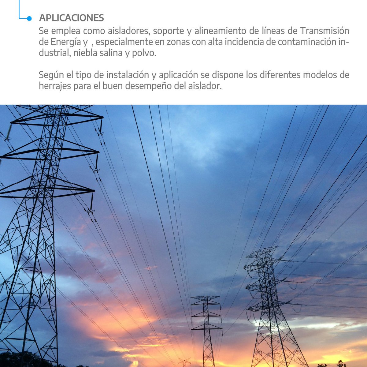 _silicontech's tweet image. 🔧 Aislador Polimérico STLP 72.5 - 380 KV Tipo Line Post 🌟
Comunícate con nosotros al:
📞 Telf: 960 580 001
📧 Email: Ltambra@silicon.com.pe
#Aisladores #TecnologíaEléctrica #TransmisiónDeEnergía #SiliconTech #InnovaciónEléctrica