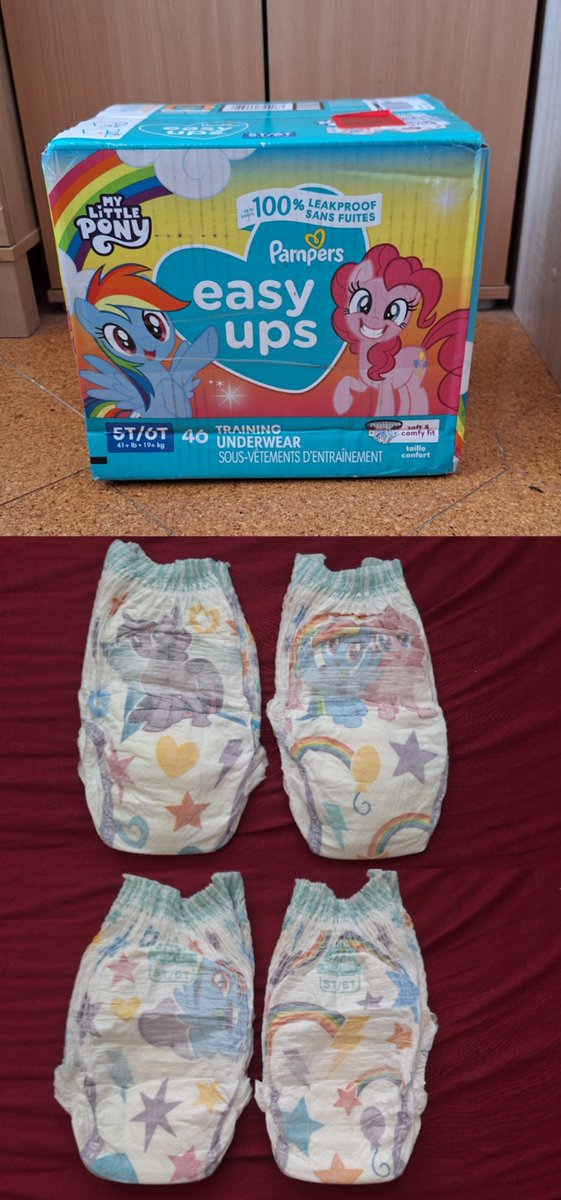 FilosofoGummy's tweet photo. Pañales de MLP, marca Pampers. https://t.co/jswSe3odE5