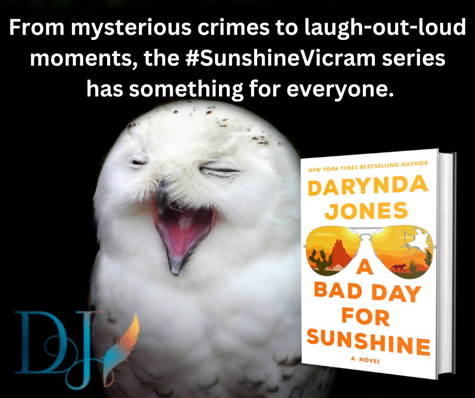 Darynda's tweet photo. From mysterious crimes to laugh-out-loud moments, the #SunshineVicram series by @Darynda has something for everyone. Ready to join the fun? 📖✨ https://t.co/YZVfgSu8tB https://t.co/6FDkcQU154