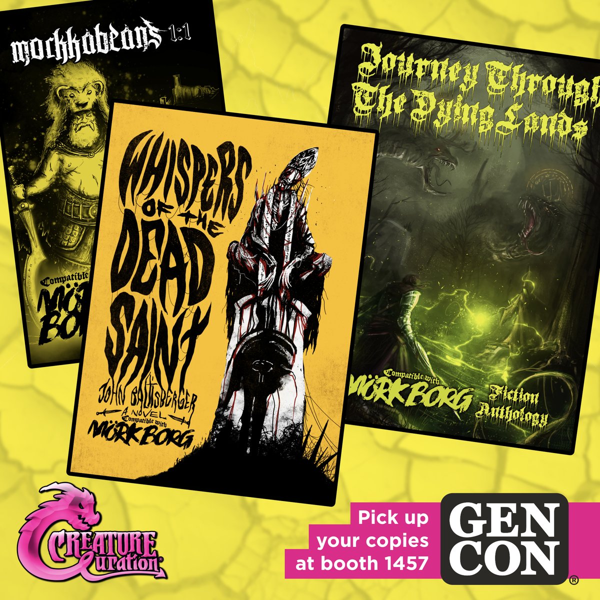 We’re stoked to represent our good friend <a href="/kaijupoet/">(((John Baltisberger))) is becoming radicalized.</a>, known for his award-winning speculative and genre fiction. We’ll have his Mörk Borg novella, anthology, and adventure zine! #morkborg #mörkborgcompatible #GenCon