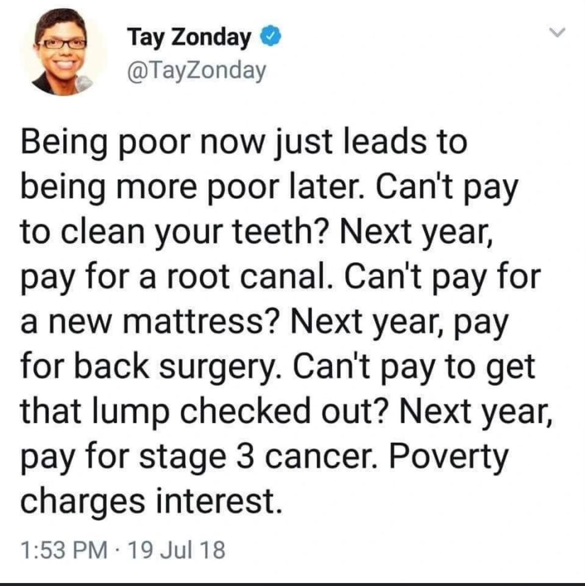 uncleFredsTweet's tweet image. Being poor is very expensive