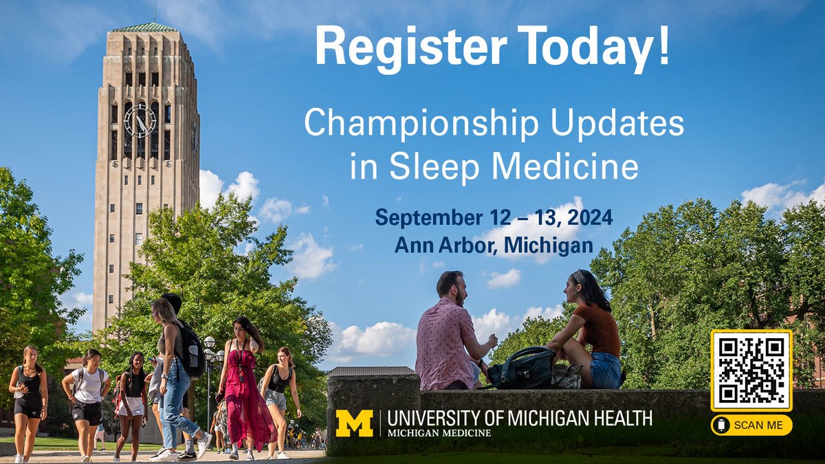 drkaplish's tweet photo. Learn, Relax &amp; Enjoy ⁦@UMich_Sleep⁩ #CME in person event in September. Registration is open. We got acclaimed speakers presenting on Adult &amp; Pediatric #sleep disorders from #RLS, #cancer, #OSA, #Parasomnia . You don’t want to miss this. ⁦@AASMmembership⁩ #choosesleep https://t.co/HY16Sgh9jT