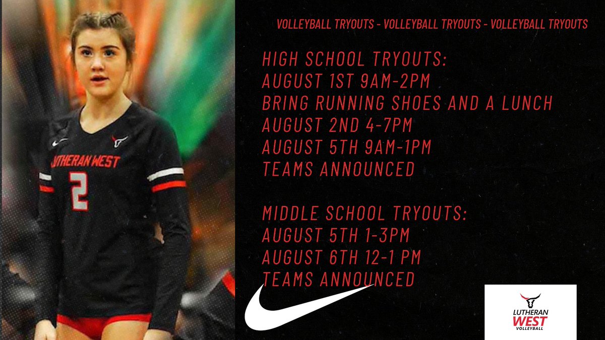 Volleyball Tryouts!!! <a href="/LW_Athletics/">Lutheran West Athletics</a>  #GoWest