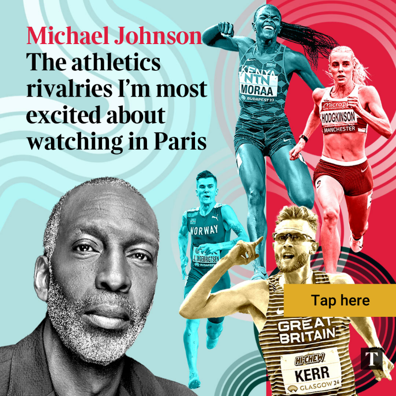 TimesSport's tweet photo. ⚔️ Josh Kerr v Jakob Ingebrigtsen
⚔️ Keely Hodgkinson v Mary Moraa
⚔️ Sydney McLaughlin-Levrone v Femke Bol
⚔️ Noah Lyles v... the world 

@mjgold picks out his athletics rivalries to watch at Paris 2024