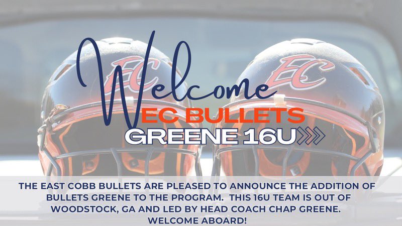 EastCobbBullets's tweet image. Welcome our newest 16u Team!! Go Bullets!!!  Coach Chap Green CoachChapGreene@gmail.com