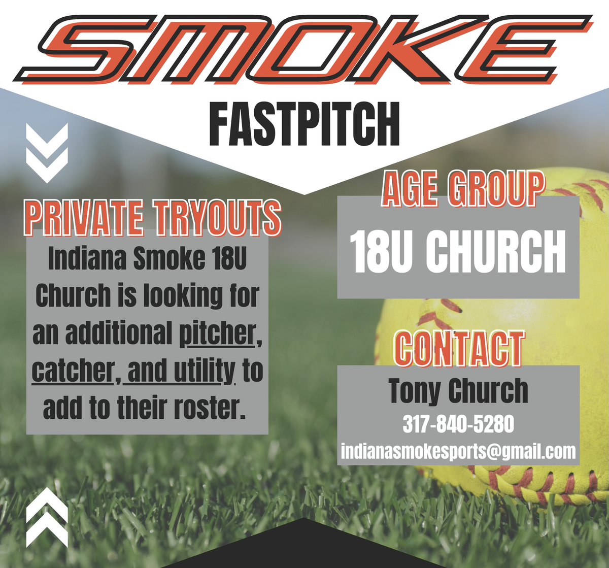 🥎18U is looking for an additional pitcher, catcher, and utility player to add to their roster.🥎