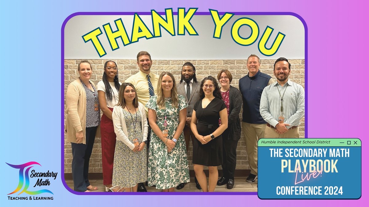 Secondary Math Dept. (@humble_2ndmath) on Twitter photo 🌟 A huge THANK YOU to our teacher facilitators at today's Playbook Live! conference! Sharing your insights and experiences with the playbook strategies means the world to us and our <a href="/HumbleISD/">Humble ISD</a> math teachers. We're incredibly proud of you all! ❤️ 🌟 A huge THANK YOU to our teacher facilitators at today's Playbook Live! conference! Sharing your insights and experiences with the playbook strategies means the world to us and our <a href="/HumbleISD/">Humble ISD</a> math teachers. We're incredibly proud of you all! ❤️