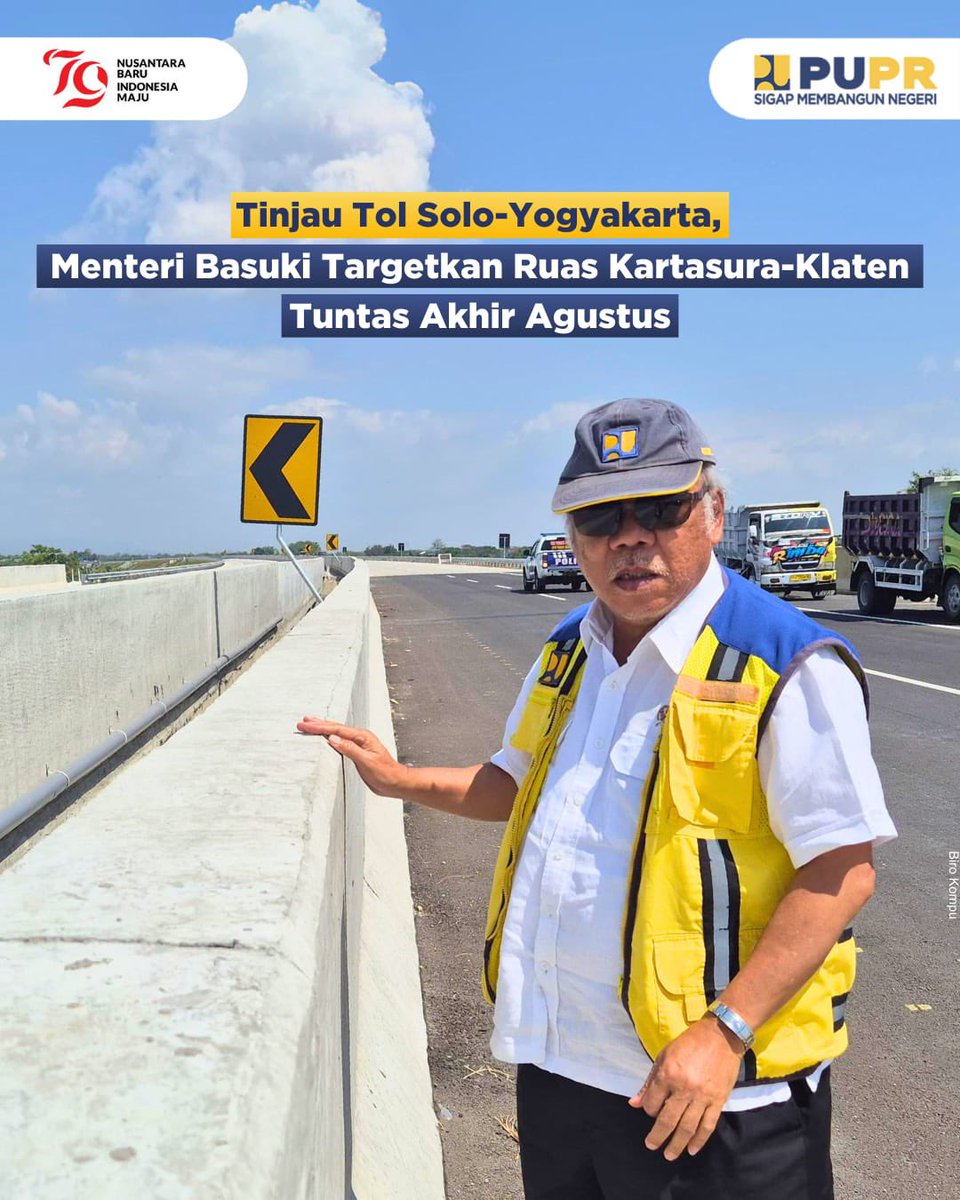 Seusai kunjungan kerja ke IKN Nusantara, Menteri PUPR Basuki Hadimuljono bergeser ke Jawa Tengah untuk meninjau progres pembangunan Jalan Tol Solo-Yogyakarta, Rabu (24/7).

#SigapMembangunNegeri