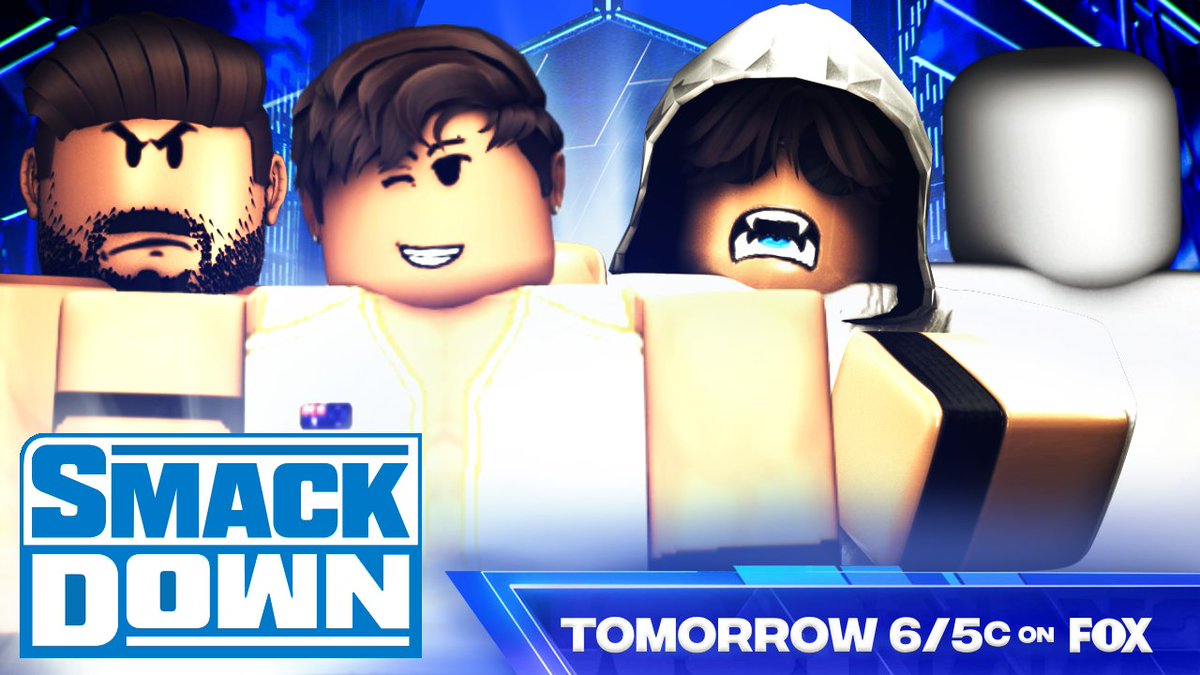 WWERPMedia's tweet photo. Tomorrow on #WWERPSmackdown 

🇬🇧 After winning the WHC #MetaRhodes returns

🇺🇸 #Bedge Defends his United States Championship against @BloxyStyles

⚡️ #ATownDownUnder goes against a debuting #DirtSheetDuo

⏲️ @TheMiaStratton returns after a win at #WWERPMITB

📺 6/5c on @Roblox https://t.co/mKflezSEYk