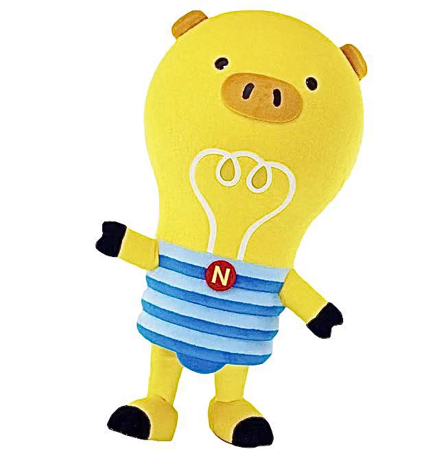 Erabu, a pig mixed with a lightbulb, is the mascot of Nanwa Energy in Kagoshima City. 